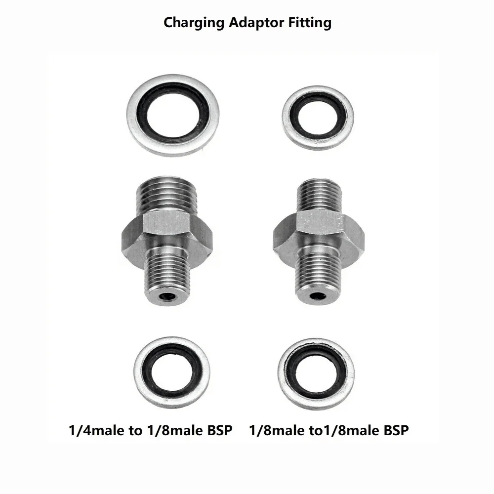 Adaptador de mangueira de carregamento de ar masculino, 1/8BSP para 1/8BSP,1/4BSP