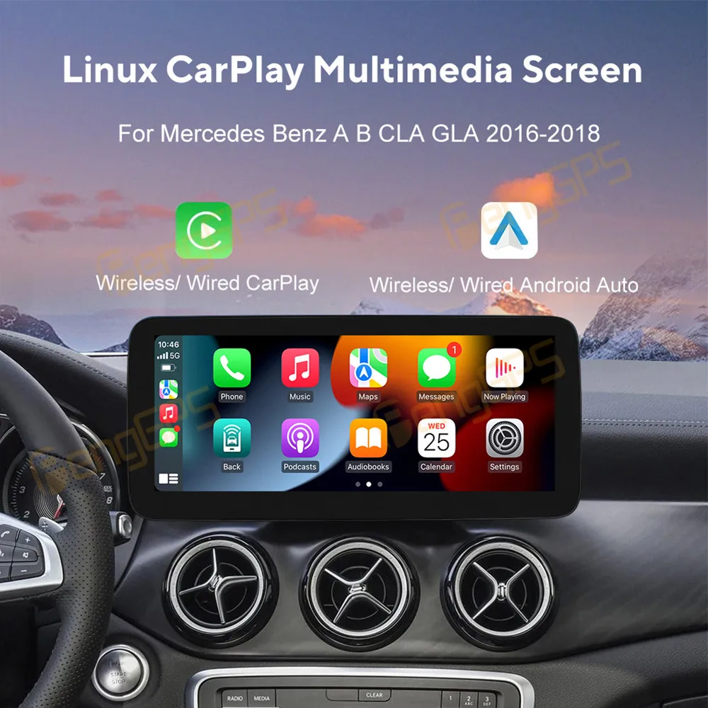 Linux for Mercedes-Benz A B CLA GLA2016-2018 Multimedia Navigation10.25/12.3 Inch Led Car Radio Carplay Accessories Large Screen