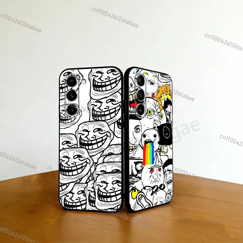 

Funny T-Trollfaces Comics Memes Phone case For Samsung Galaxy A53,51,72,73,31,30,42 Soft Silicone Black Cover