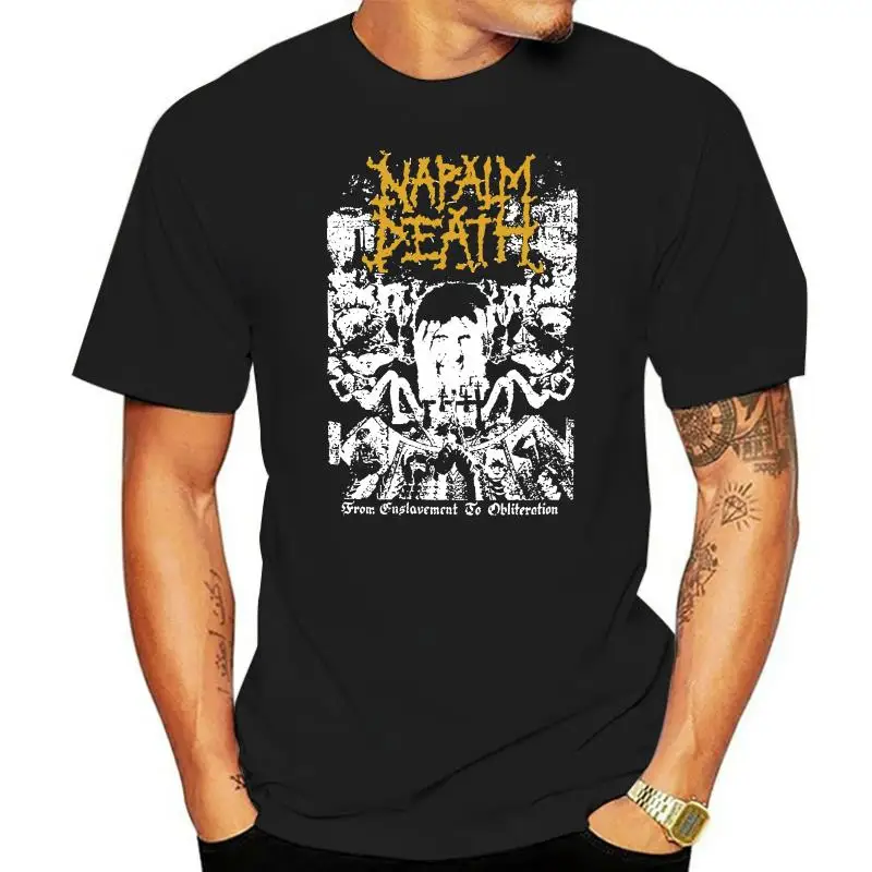 Napalm Death Men's  From Enslavement To Obliteration Vintage T-shirt Black