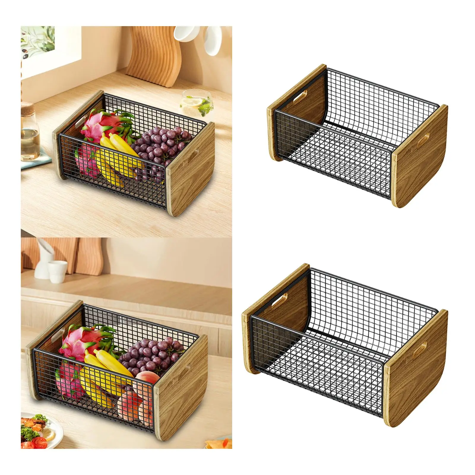 Obstkorb, dekorativer Drahtkorb, Speisekammer-Organizer, Gemüsekorb für Regal, Speisekammer, Organisation, Theke, Schrank, Esszimmer