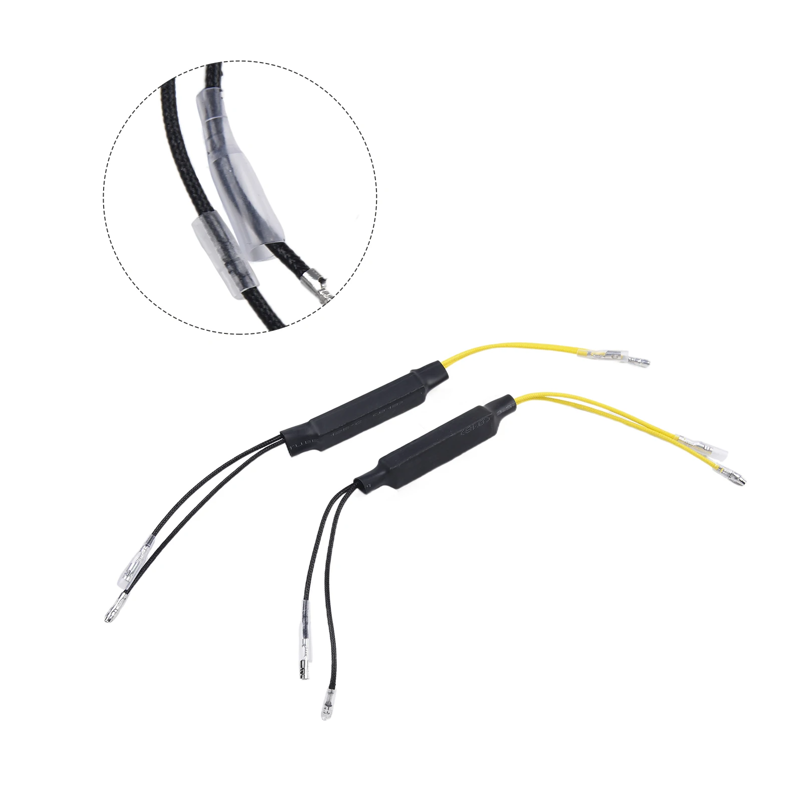 Luz da motocicleta led decodificador de erro 26 preto amarelo 12v plug-and-play indicador de redução de taxa de flash resistor de carga sinais de volta