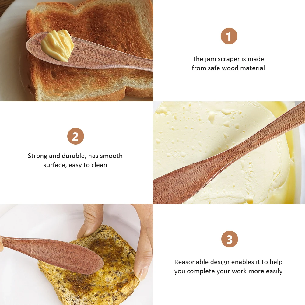 

Breakfast Jam Wooden Cheese Spreader Convenient Butter Spatula Baking Tool Butter Spreaders Portable Kitchen Accessories