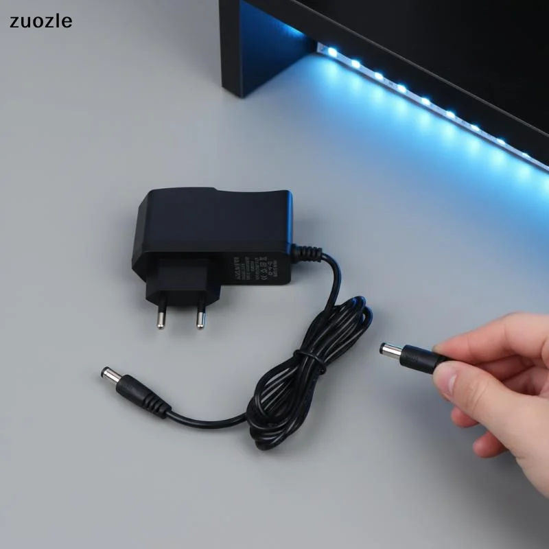 exquisite12V 1A EU Plug Power Adapter for CCTV Camera System High Efficiency Transformer for Home Surveillance