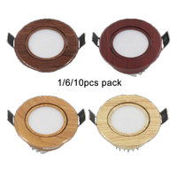 1/6/10pcs wood 5W led recessed ceiling light living room bedroom background LED lights bathroom adjustable wood ceiling lamp