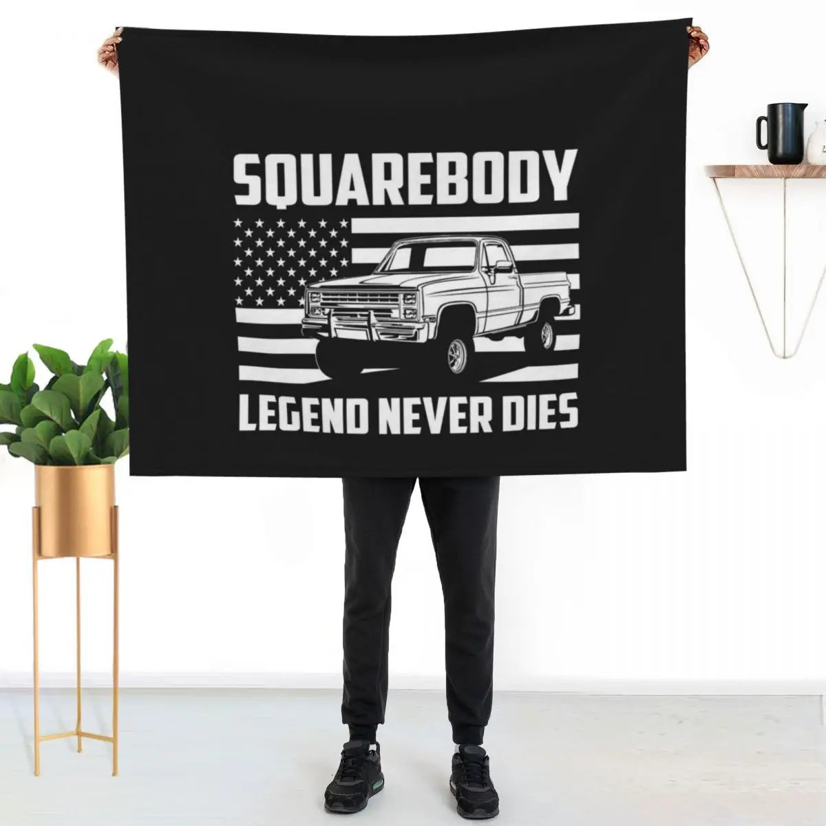 Squarebody Legend Never Dies Classic Square Body Pickup Truck Throw Blanket Single cosplay anime Flannels Travel Blankets