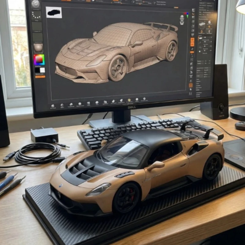 

1:24 GT2 alloy sports car high-end model bedroom bookshelf tabletop ornament boy children's toy gift collection