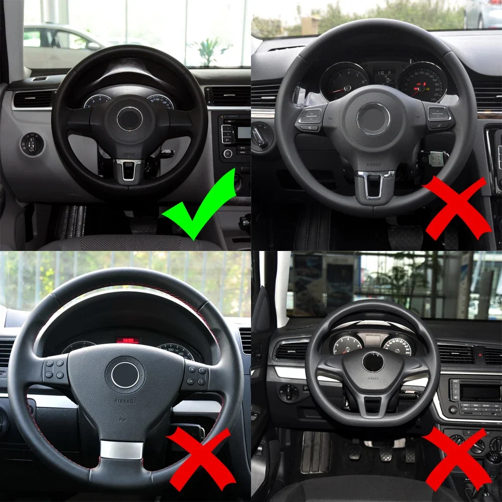 ABS Cromato Decorazione del Volante Dell'automobile Copertura Trim Adesivo Misura per Volkswagen VW GOLF POLO JETTA MK5 MK6 Bora Accessori