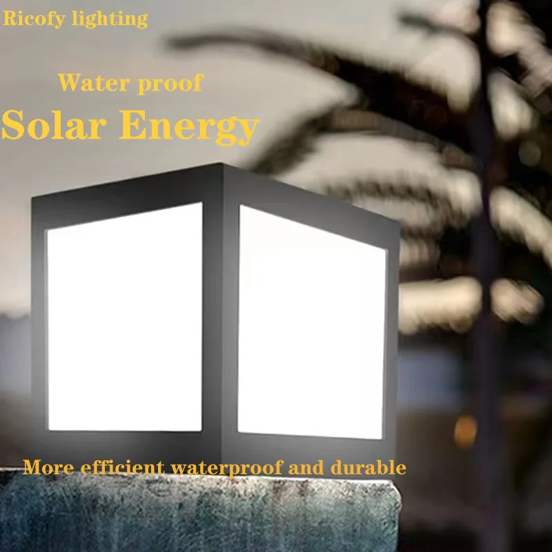 Solar Outdoor Lig Waterproof Pillar Light Solar Energy Powered Column Lamps Decorative Lighting for Outdoor Landscape Villa Lawn