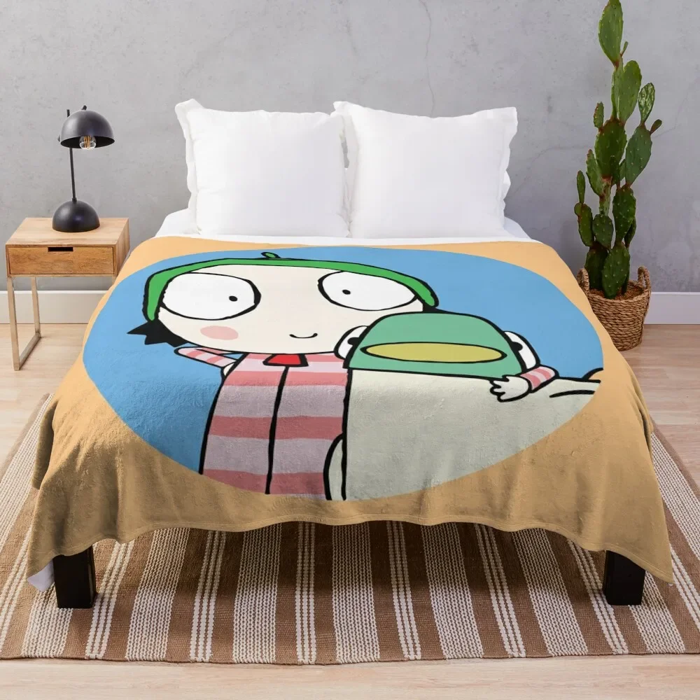 Sarah and Duck Throw Blanket Winter beds christmas gifts Multi-Purpose Blankets