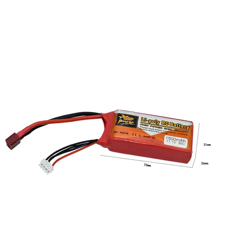 ZOP Power 11.1V 1500mAh Lipo Battery For RC Helicopter Toys Car Boats Drone Parts 3s battery 11.1v Rechargeable Battery 1PCS