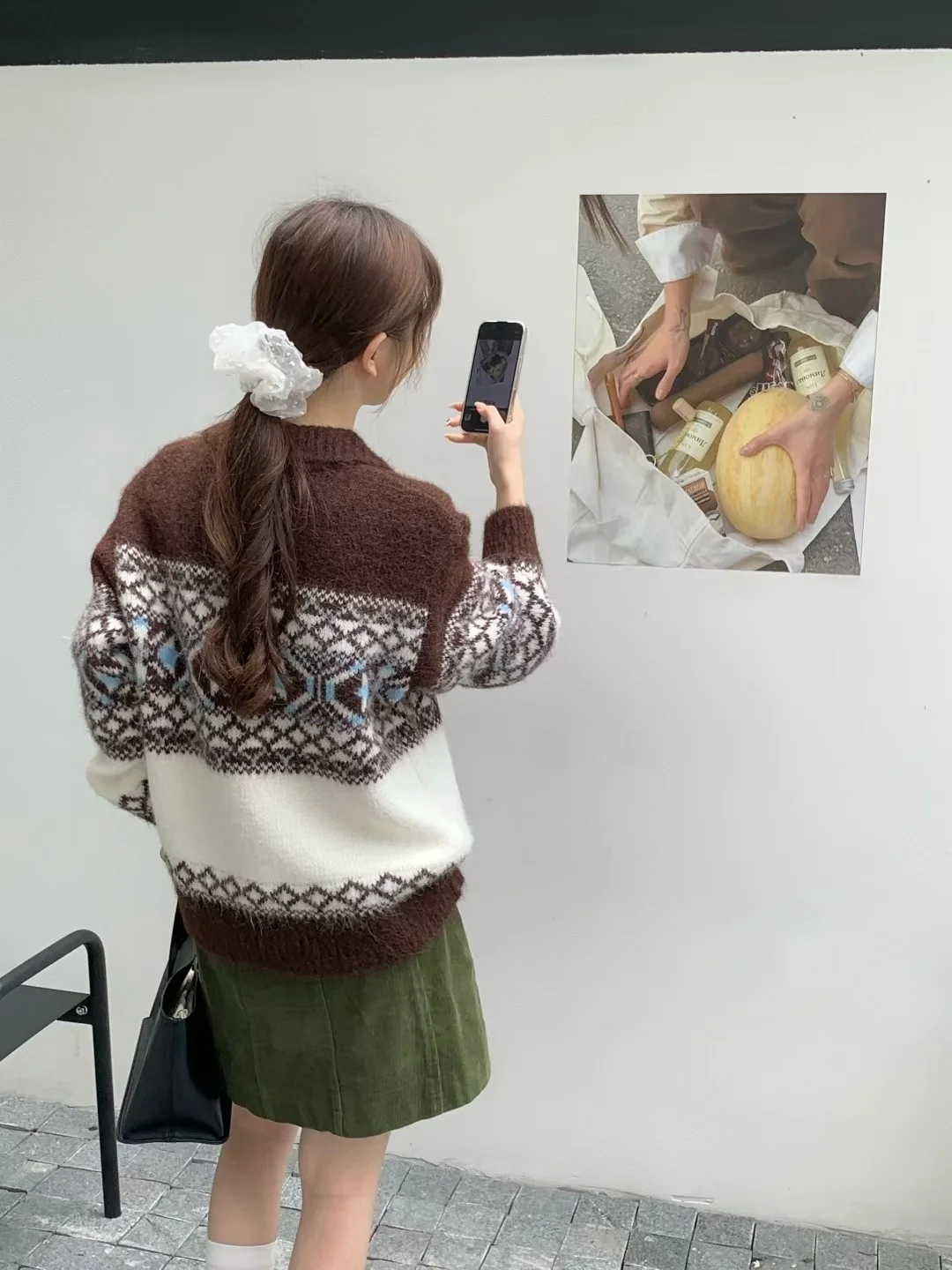 Retro Fair Isle f Zip gebreide wollen trui Lichtgewicht luxe bovenkleding Woon-werk Sle Long Sve Ne Warmte gegarandeerd