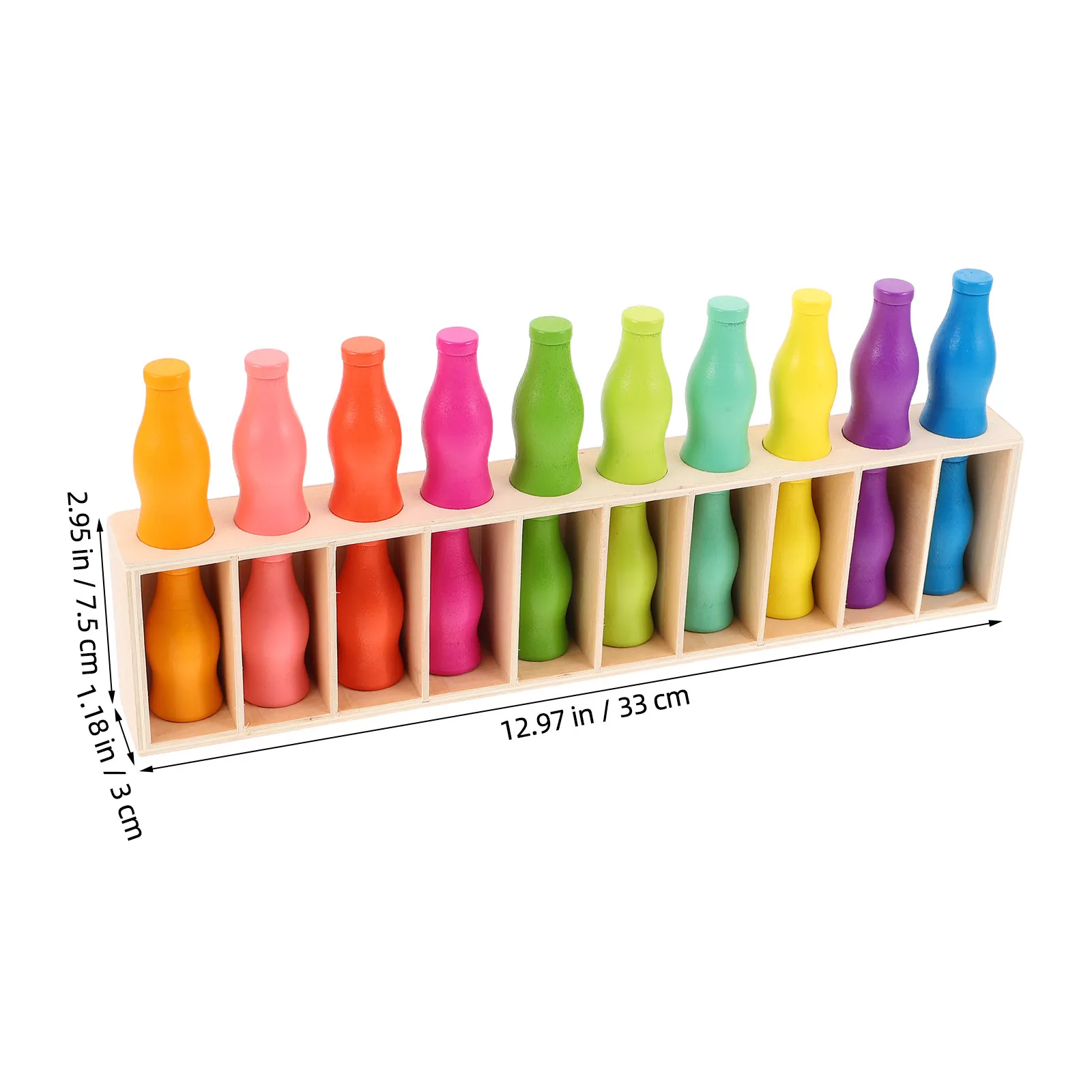1 Set Farbsortier- und Zuordnungsspiel für Kleinkinder, Holzspielzeug in Flaschenform, Vorschulische Kognitionsfähigkeiten-Förderung, Praktisches Lernen