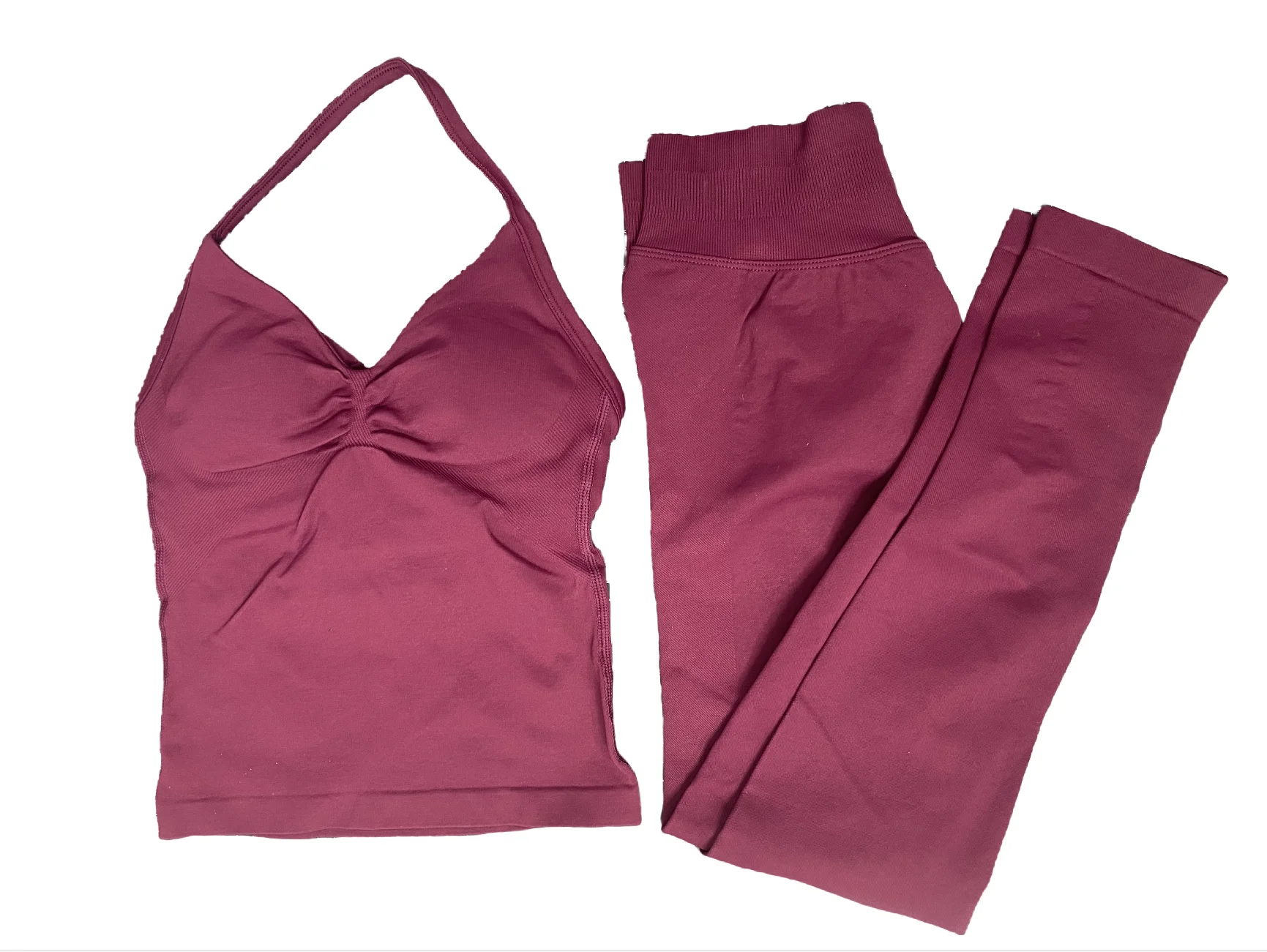 

Леггинсы Impact Top, комплект из 2 предметов для спортзала, бесшовный длинный топ с ремешками и леггинсы в рубчик с низкой полосой, фитнес