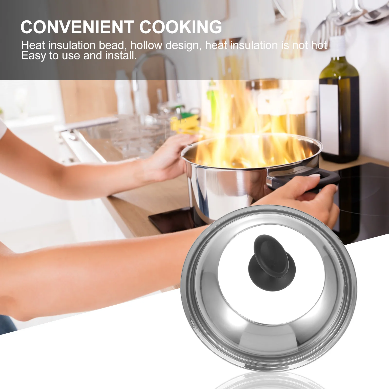 

Glass Pot Cover Lid Skillet Splatter Stainless Steel Anti Household