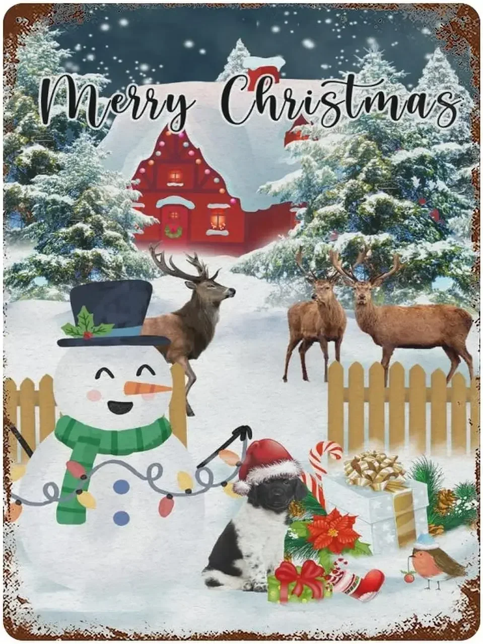 Vintage FrWeihnachtenohe Plakette Retro Wand dekor Poster für Küche Bar Kaffee Restaurant Home Schlafzimmer Garage Fledermaus