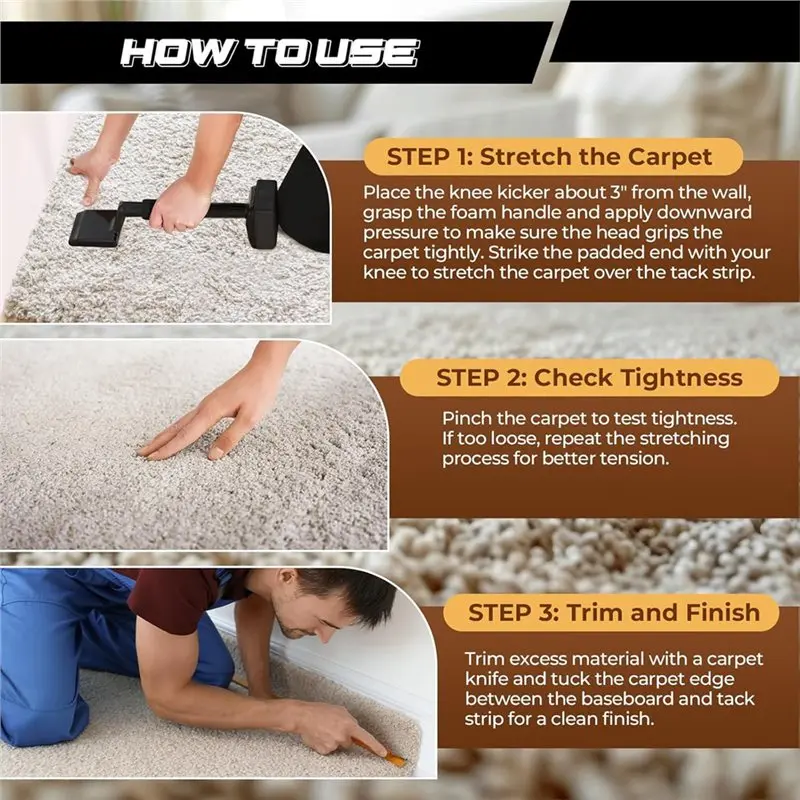 Carpet Stretcher Tool Carpet Leveler Wrinkle Remover Carpet Support Carpet Tensioner-B61B
