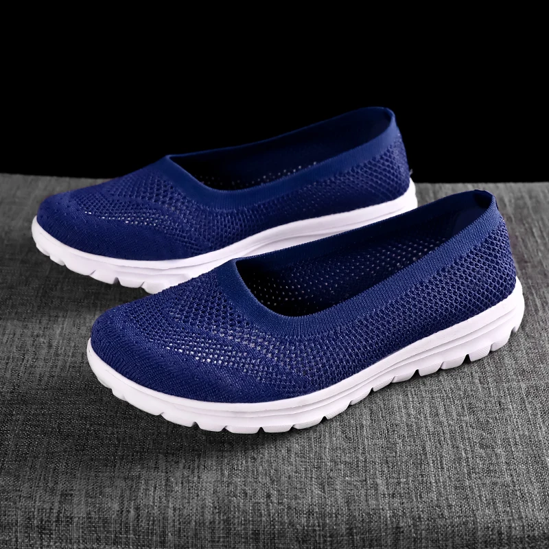 Summer Shoes Woman Mesh Sneakers Slip On Women Flats Loafers Casual Breath Walking Shoes Female Fashion Tenis Soft