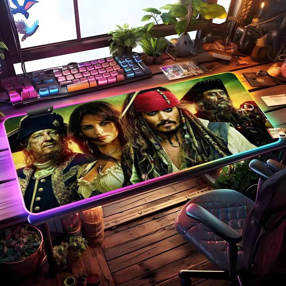 

P-PiratES-ES Of The C-Caribbean-ES Mouse Pad RGB Gaming Mouse Pad Desk Mat HD Gamer Large LED Light XXL MousePads