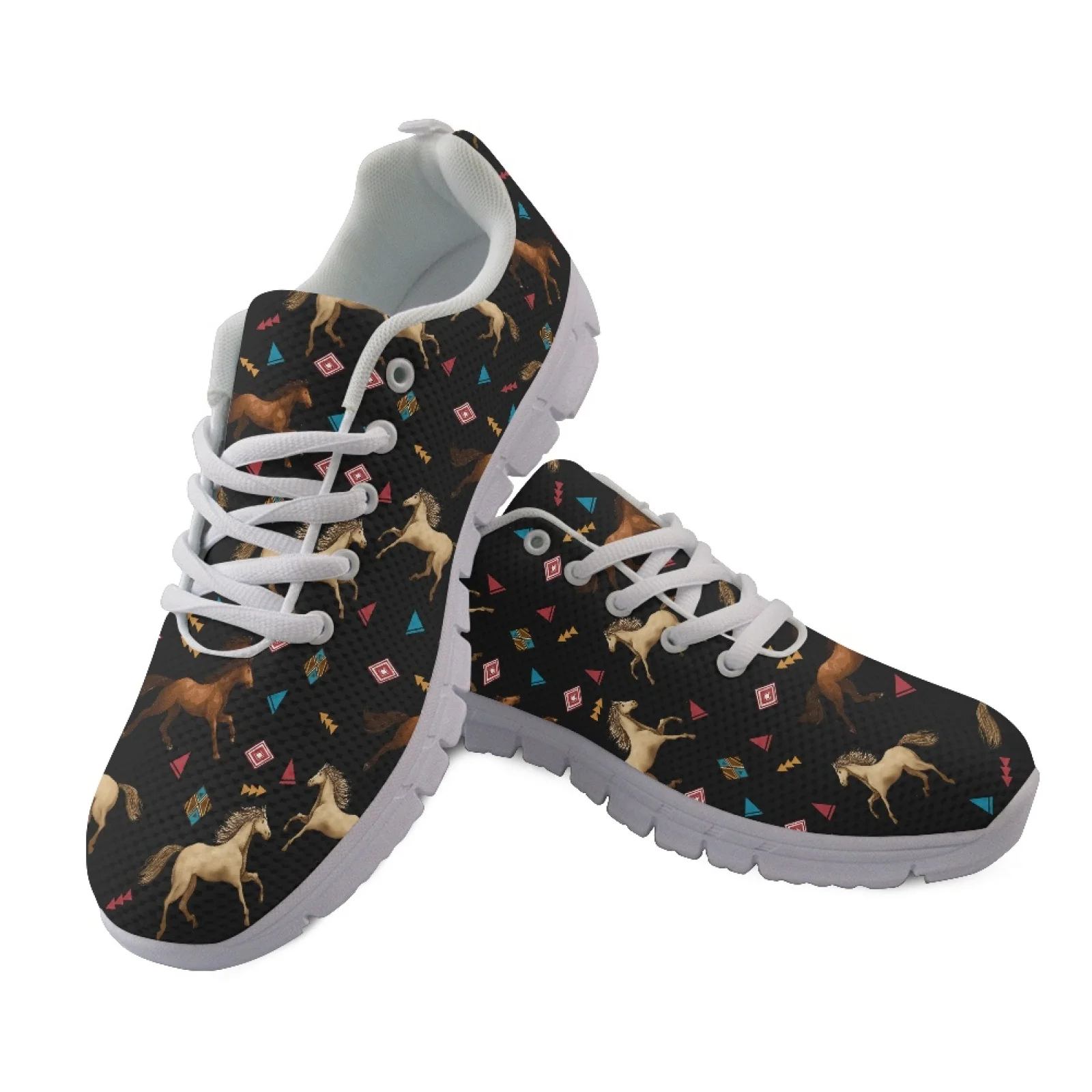 Coloranimal Running Horse Walking Shoes Mesh & EVA Sole Breathable Casual Athletic Sneakers for Women for Daily Travel