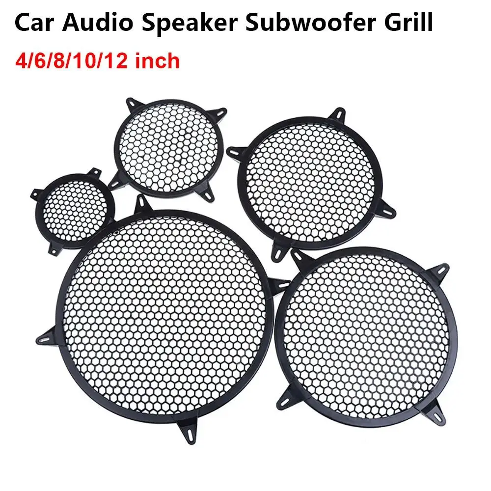 1 Stück Neuer 4/6/8/10/12 Zoll Subwoofer-Grill Kunststoff-Ersatz-Lautsprechergitter Rundes Netzgitter Auto-Audio-Lautsprecher-Abdeckung