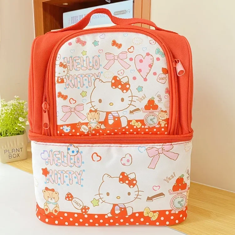 

new Sanrio My Melody insulation lunch box bag hello kitty cartoon backpack multi-layer picnic backpack bag 23x17x26cm