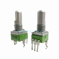 1pc ALPHA RD901F 09 Type Potentiometer Single-Unit Vertical 3 Pins B10K 20K 50K 100K Axial Length 15 mm D Half Plum Shaft
