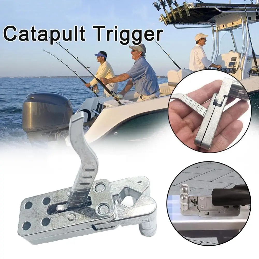 Zinc Alloy Catapult Trigger Silver With Screw Slingshot Release Device Easy To Install Rifle Trigger Target Practice