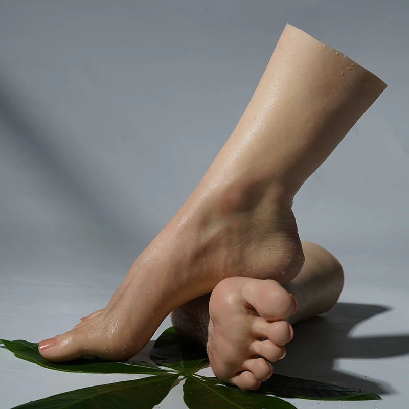 Female Mannequin Silicone Foot Model Fake Nail Practice Artificial Realistic Human  Feet 23CM Shoes Jewelry Display Z3819