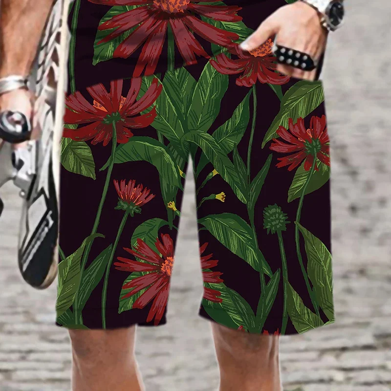 Harajuku neue 3d tropische Früchte drucken Strands horts tropische Blumen Grafik Badehose Männer Sommer Hawaii Board Shorts Hose