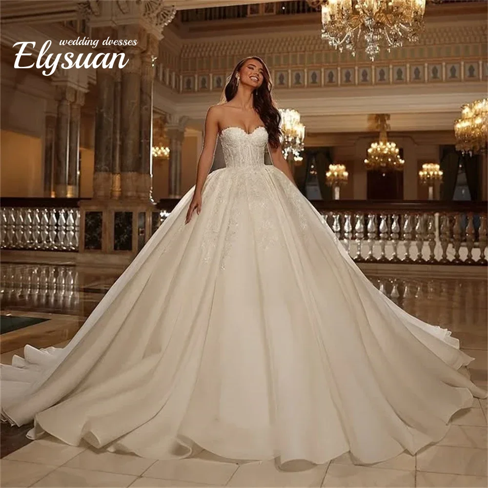 Customized Ball Gown Wedding Dresses Lace Sleeveless Plus Size Long Bride Dresses Lace Up Bridal Gown Vestidos De No