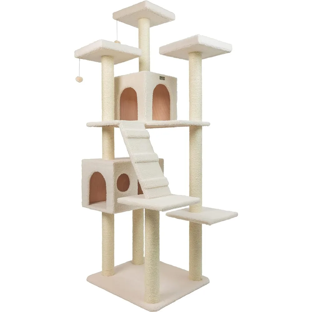 

Armarkat Cat Tree Model B7701, Ivory, 36"(L)X31"(W)X77"(H) Pet Products Cat Supplies Furniture & Scratchers