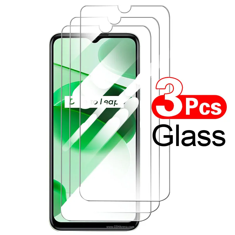 3Pcs Protective Glass for Oppo Realme C35 Full Cover for Oppo Realmi C31 Screen Protector Reame Relme Ralme Realmec35 Glass Film