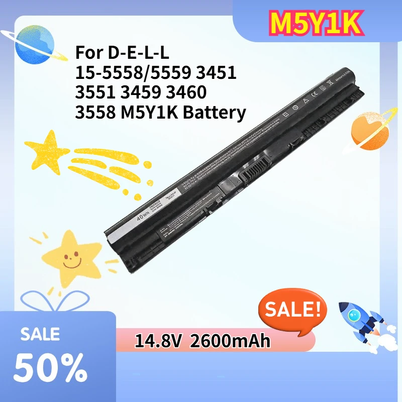 Batería M5Y1K de alta calidad de 2600mAh para D-E-L-L 15-5558/5559 3451 3551 3459 3460 3558 M5Y1K