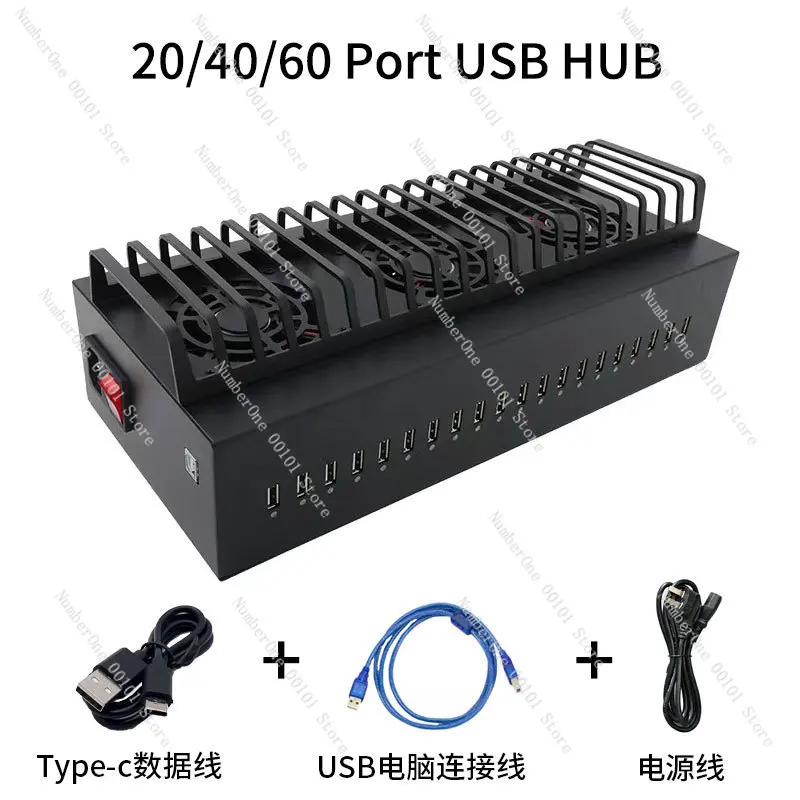 20/40/60 Port USB Hub Farm Box Industrial Charging Station for Studio Phone Screen Casting