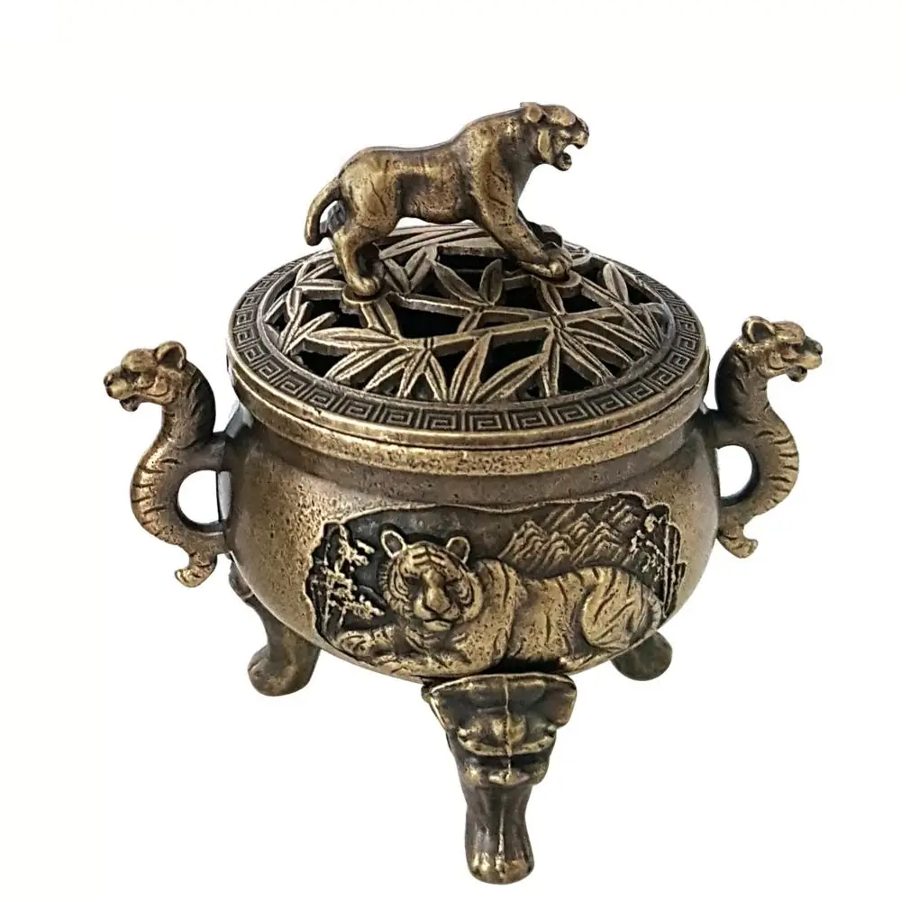 Alloy Incense Burner Animal Foot Plate Mini Sandalwood Incense Burner Hollow Out Three Legged Stove Tea Ceremony Home Decoration