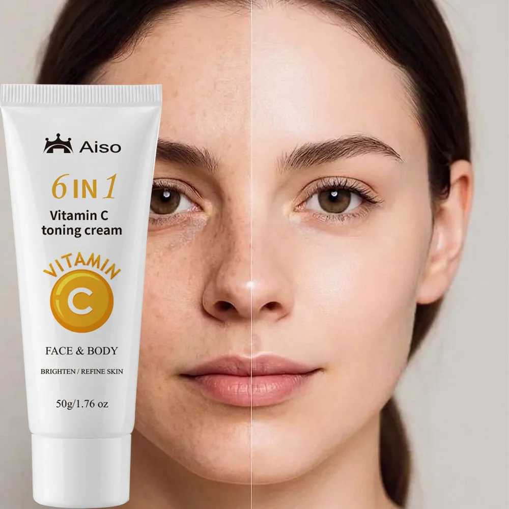 6-in-1 tone-up cream, enriched with niacinamide, vitamin C, and sodium hyaluronate; suitable for skin tone correction.