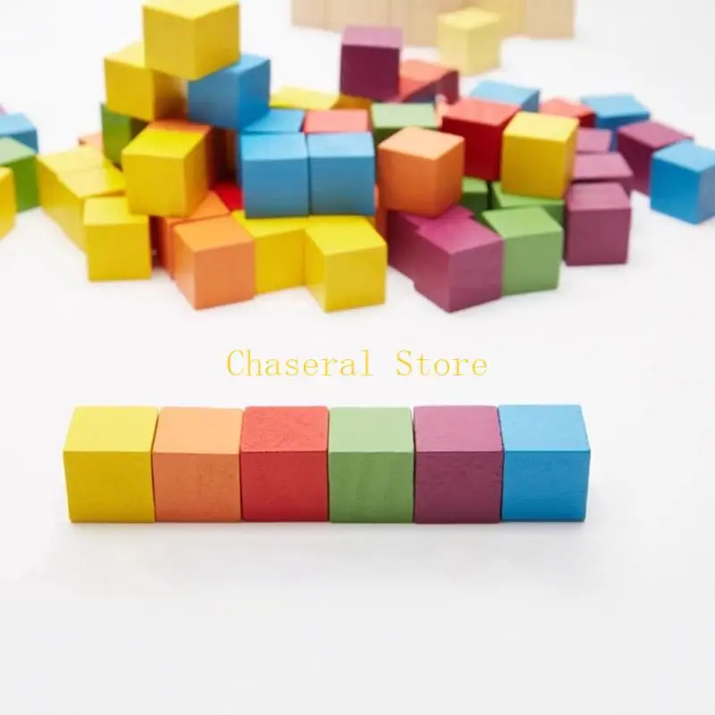 E7CE Educational Wooden Colorful Cube Block Set Set Toy per il bambino elementare