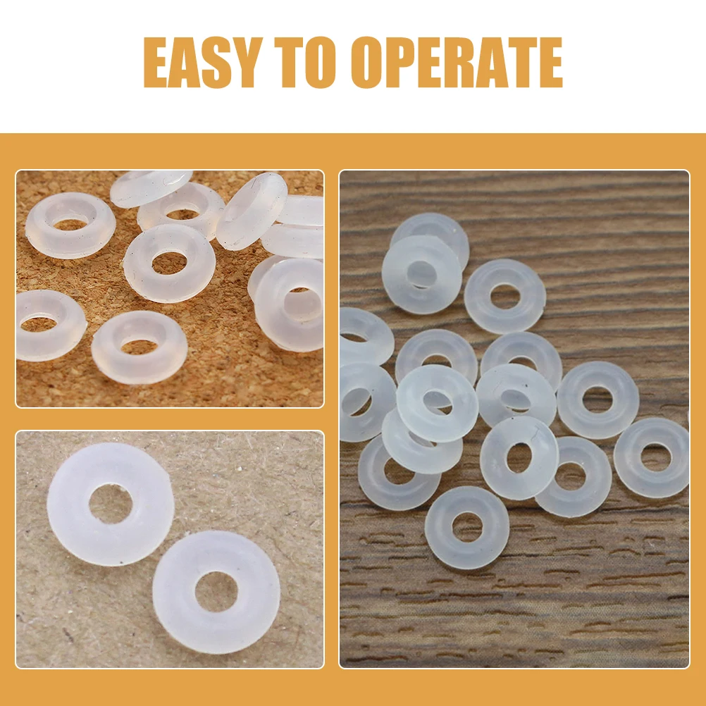 50pcs Anti-SLIP จุกยางลูกปัดซิลิโคนสีขาวเครื่องประดับทําเครื่องมือสําหรับ DIY ต่างหูสร้อยข้อมือสร้อยคอหัตถกรรม