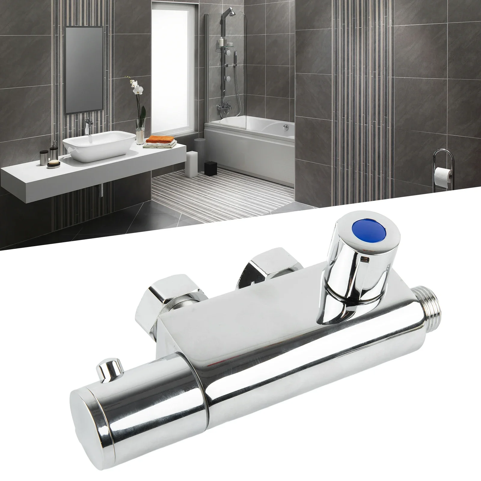 

Bath Supplies Shower Mixer Valve 1 2 Hot Thermostatically Cold Connectors Shower Mixer Valve Controlled Temperature