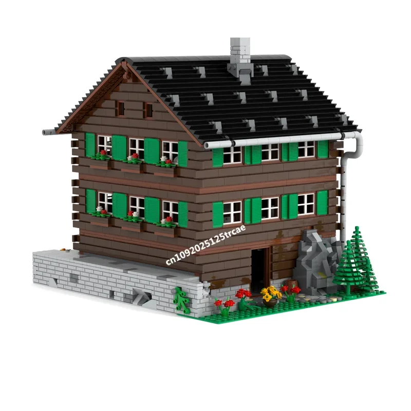 New 3942Pcs City Street View Moc Modular Swiss Mountain Chalet Model Building Custom Puzzle Diy Creative Idea Toy Birthday Gifts