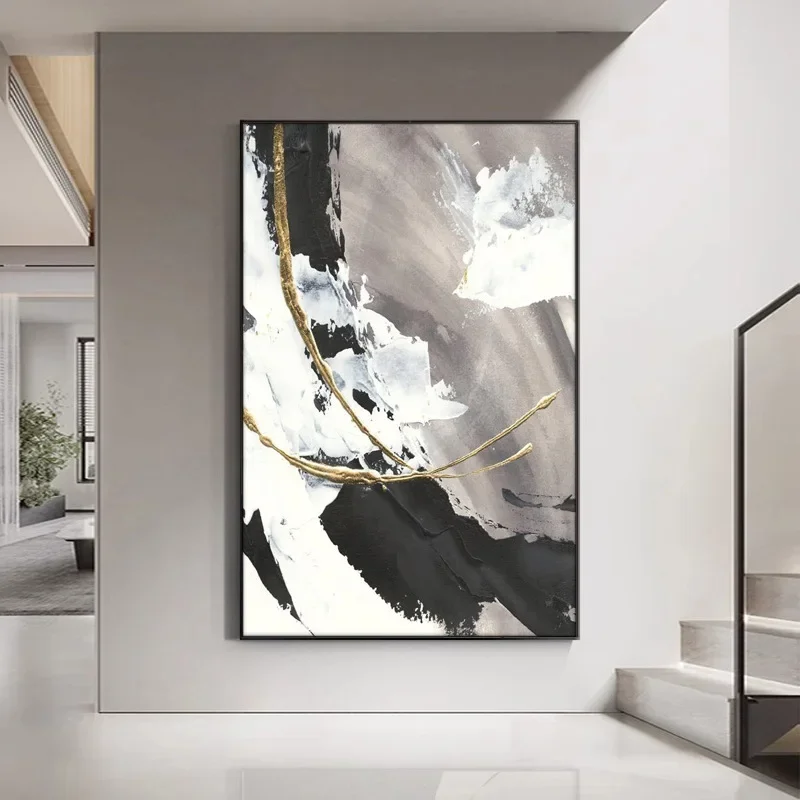 Decorative painting sofa background wall floor painting abstract atmosphere entrance entrance hanging painting