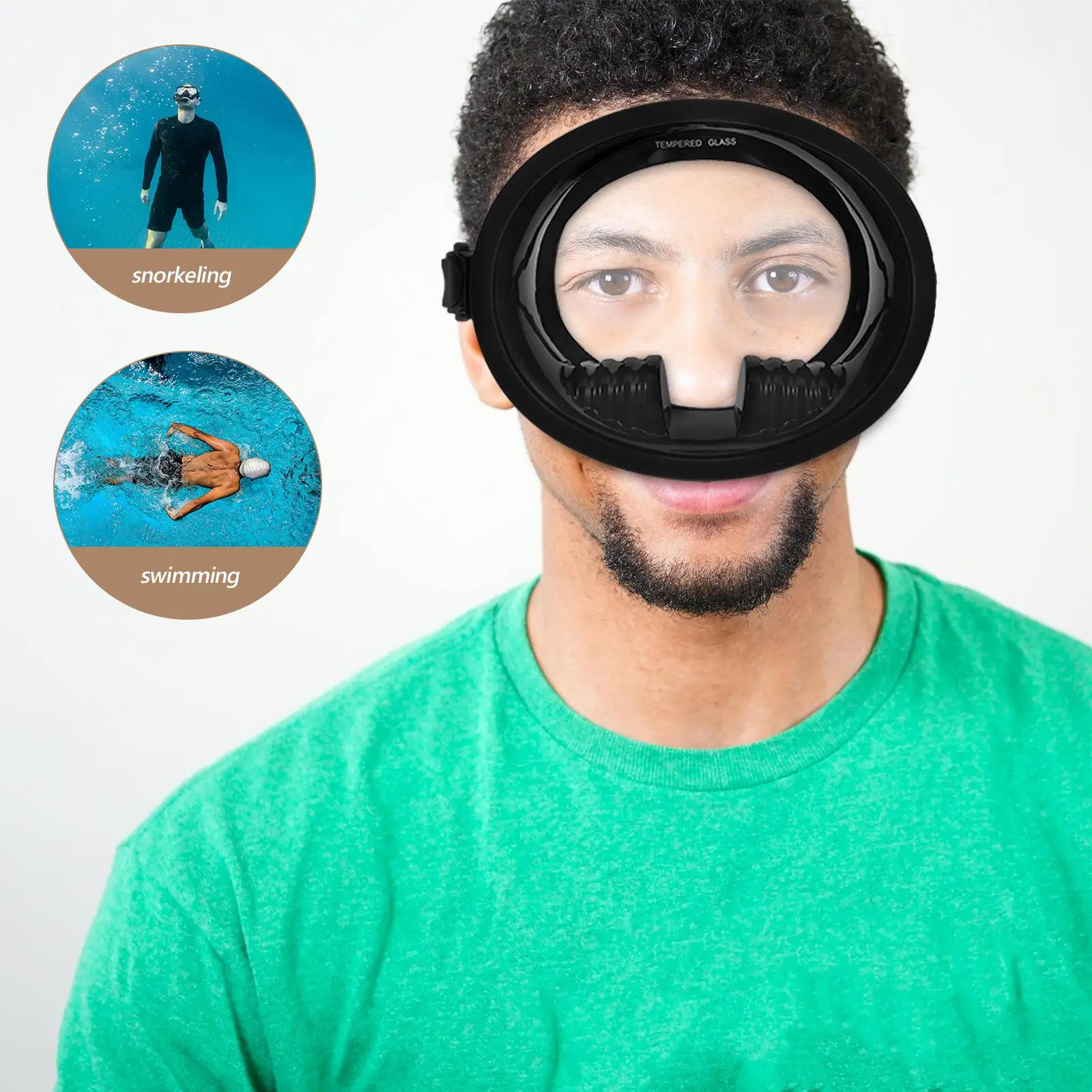 

Diving Glasses Snorkeling Swimming Leak Proof Silicone Gel Food Grade Wide Field Design Diving Mask Underwater Sports