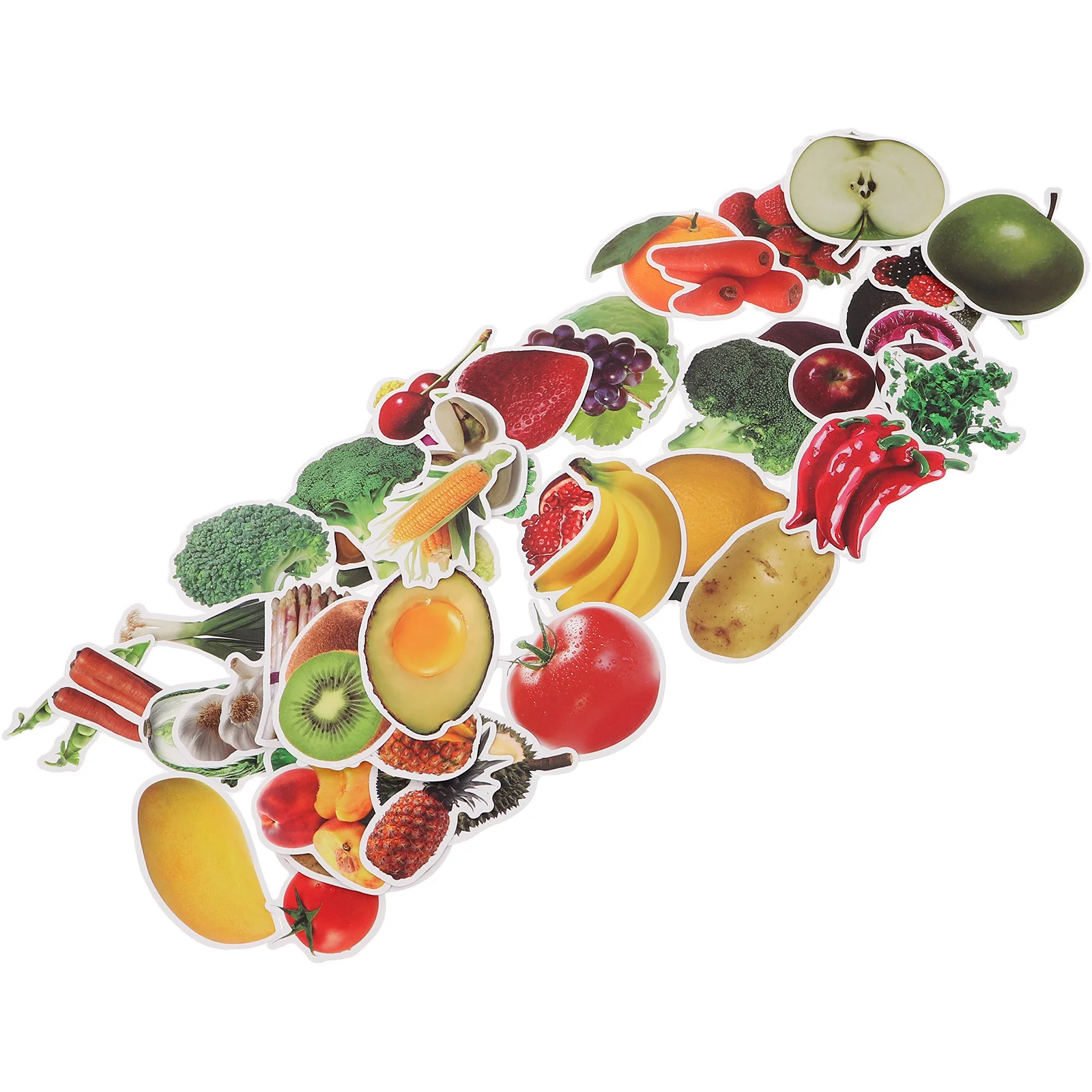 200Pcs Realistic Fruit Stickers Waterproof Vegetable Decals for Hand Eye Coordination Development Stickers for Water