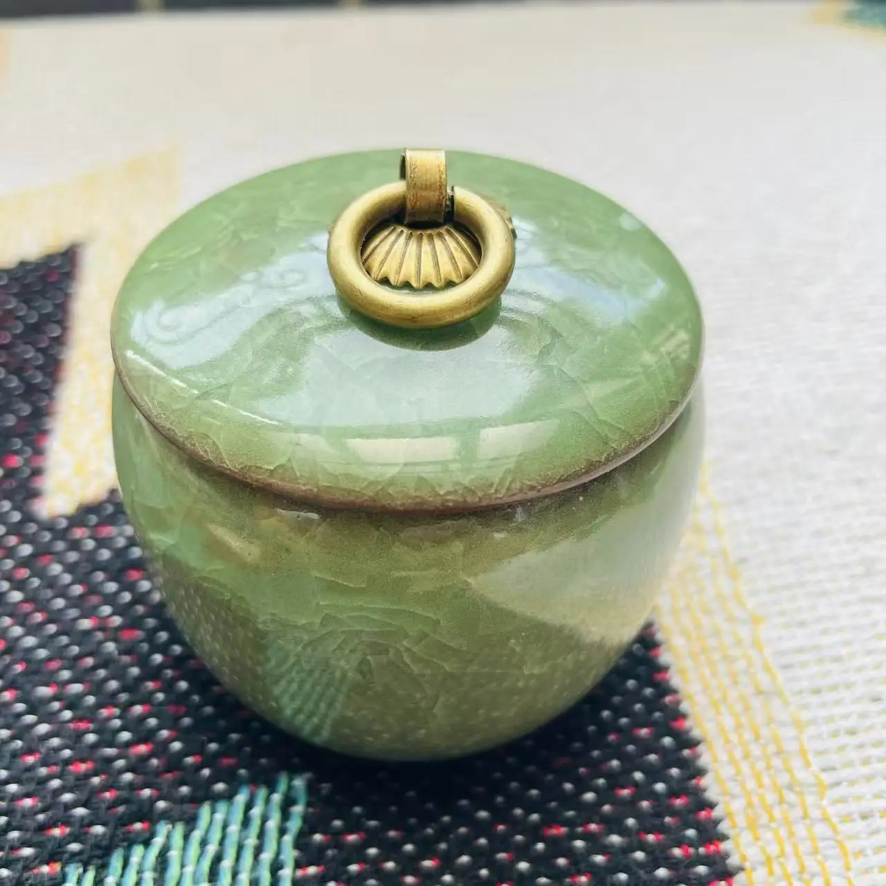 Ice crackle glazed ceramic jar aroma candle scented aromatherapynew Chinese style soy candle birthday holiday gift