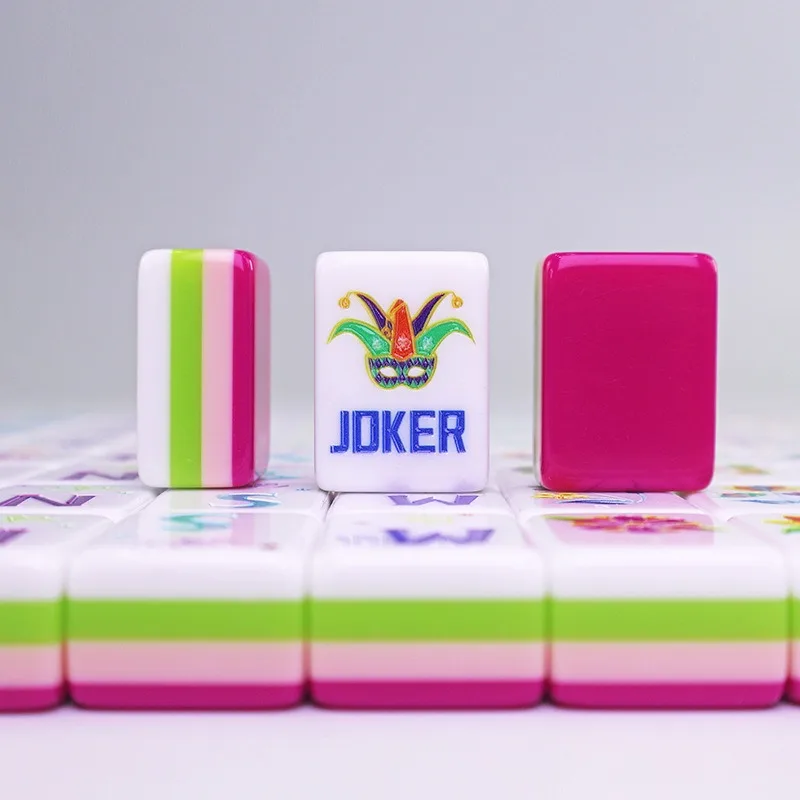 Rose red solid color 4 layers acrylic engraving material American mahjong high-grade crystal mahjong 160 pieces 32mm