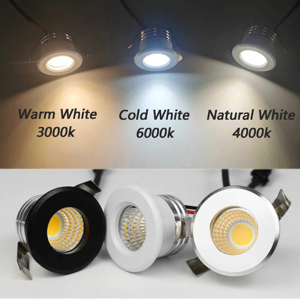 3W reflektor LED sufitowy światło punktowe wpuszczana szafka prezentacja lampa punktowa AC110 220V typu Downlight sypialnia kuchnia oświetlenie