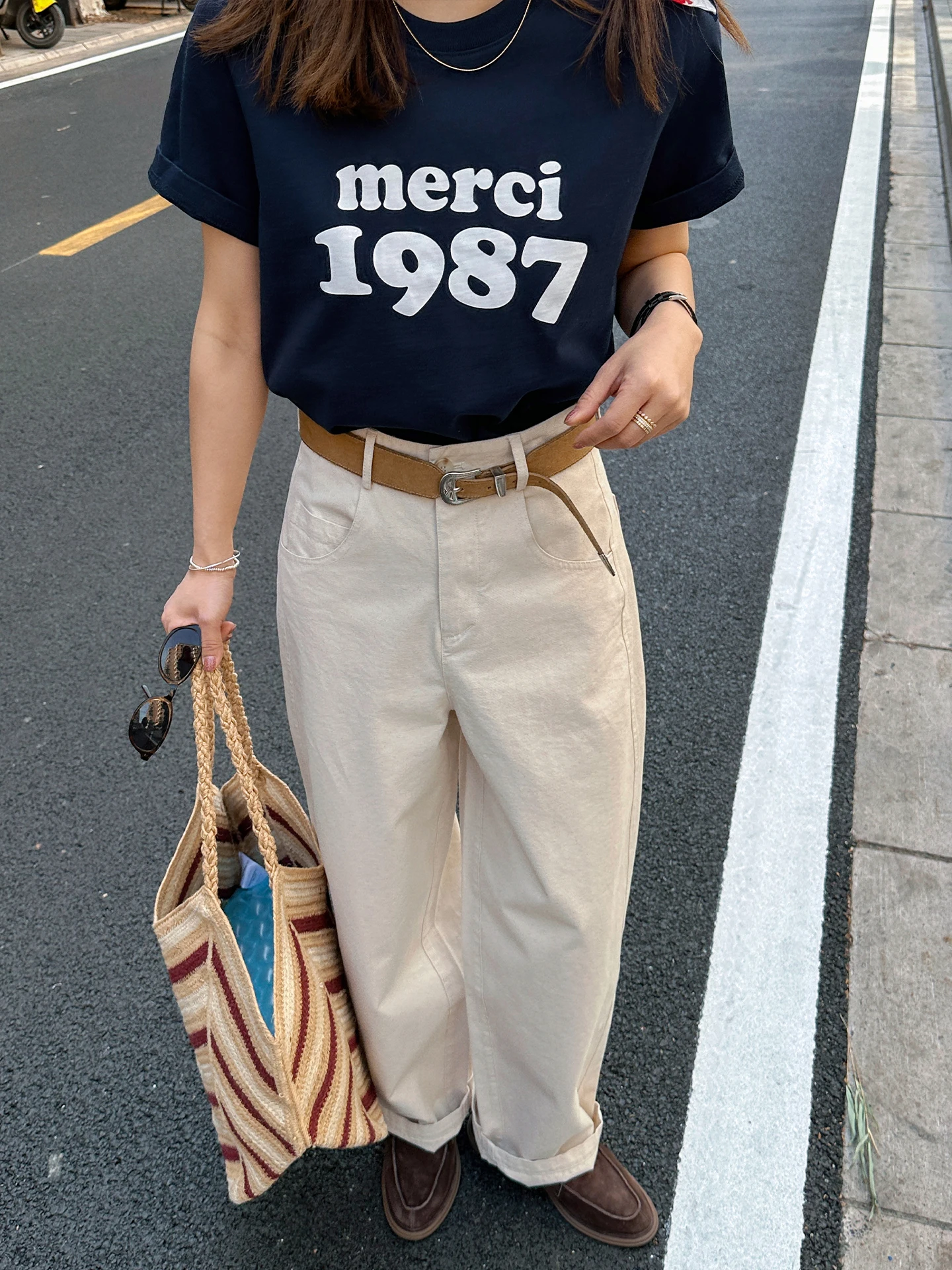 

Женские повседневные брюки Liberlin Sisy из хлопка, широкие, прямого кроя, весна 2026, винтажные, утягивающие, универсальные, для работы