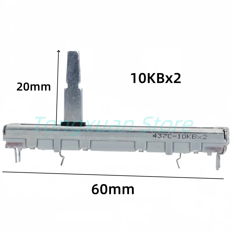 1pc potenciômetro de corrediça reta pioneiro djm 350 600 700 800 DDJ-SB DDJ-SB2 DDJ-SB3 push fader 60mm 6 pinos dj mixer b10kx2