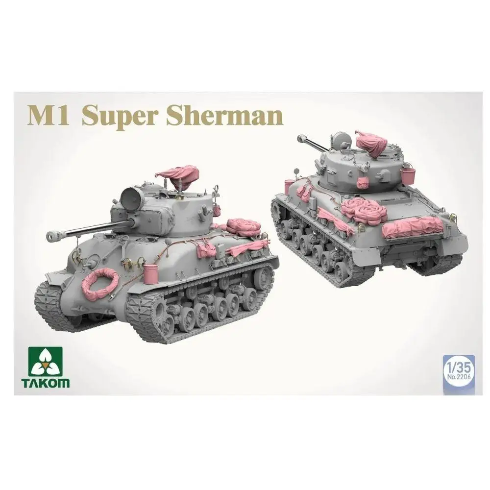 TAKOM 2206 Kit modello di assemblaggio militare carro armato Super Sherman M1 della Seconda Guerra Mondiale in scala 1/35